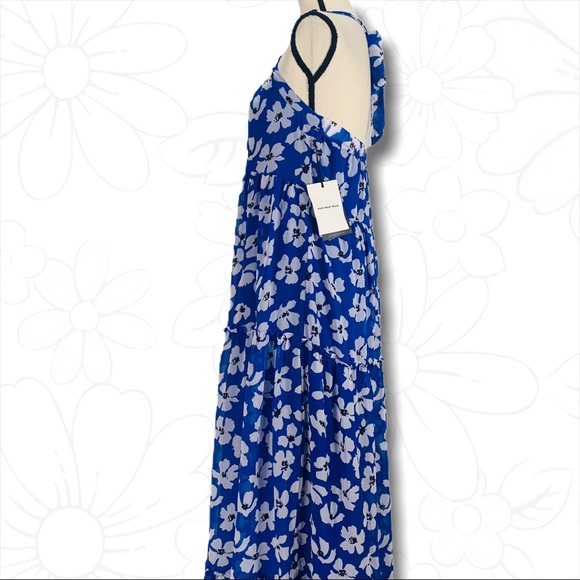 NWT - Who What Wear Blue Floral Halter Dress - SM - Picture 4 of 16